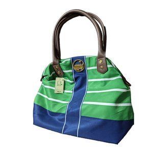Masters Striped Zippered Bag Handbag Purse golf pga new multi color striped
